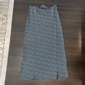 Never worn navy blue midi skirt with elastic waste band